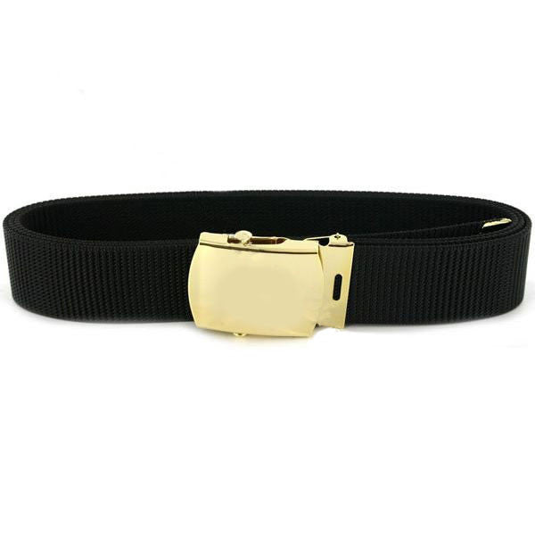 Male White Nylon Belt with 24K Gold Tip