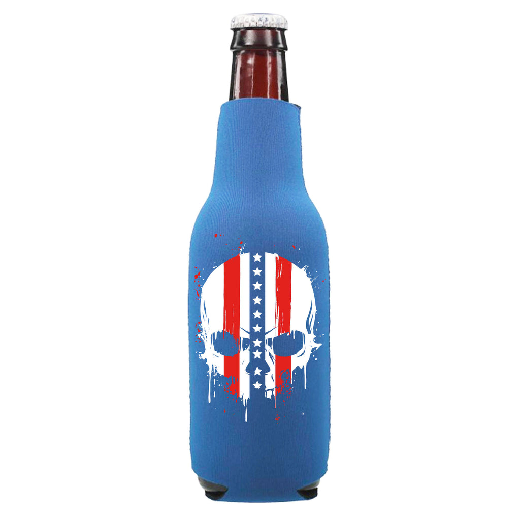 Americana Bottle Cooler: Red, White & Blue Skull