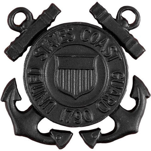 Coast Guard Cap Device: Enlisted - miniature black metal