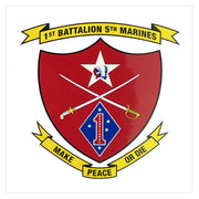 Decal: Marine Corps 1st Battalion 5th Marine Regiment - Make Peace or Die