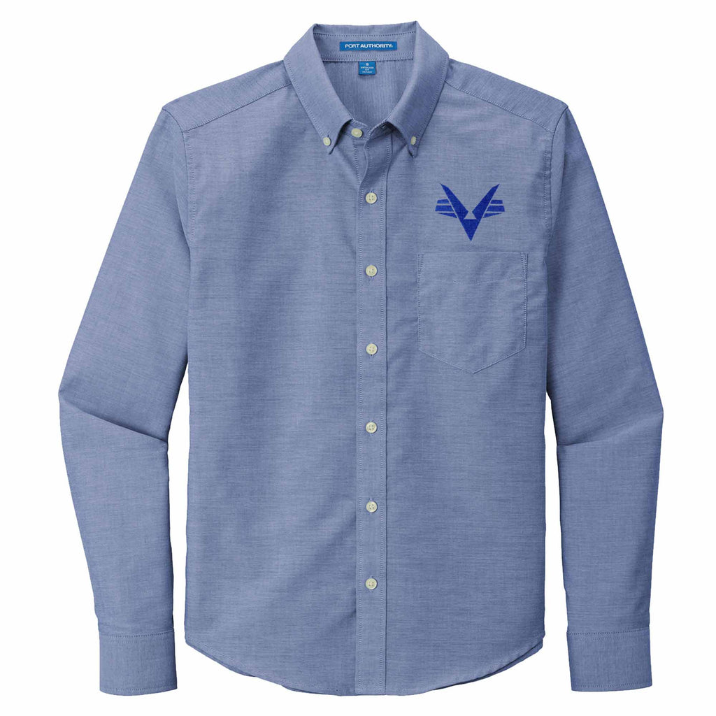 Civil Air Patrol Leisure Shirt: Male Long Sleeve (Navy Blue) with/Flying V.