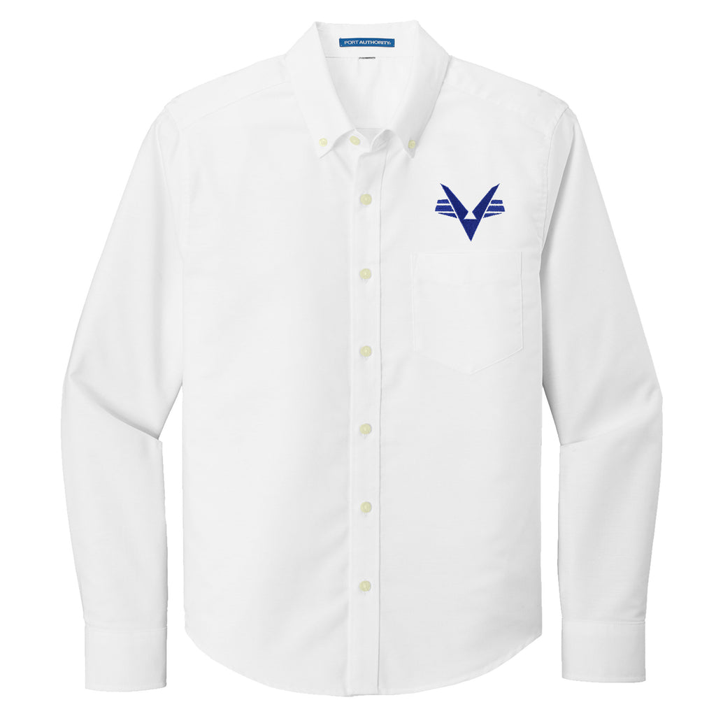 Civil Air Patrol Leisure Shirt: Male Long Sleeve (White) with/Flying V.