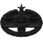 Army Badge: Combat Medical Second Award - black metal