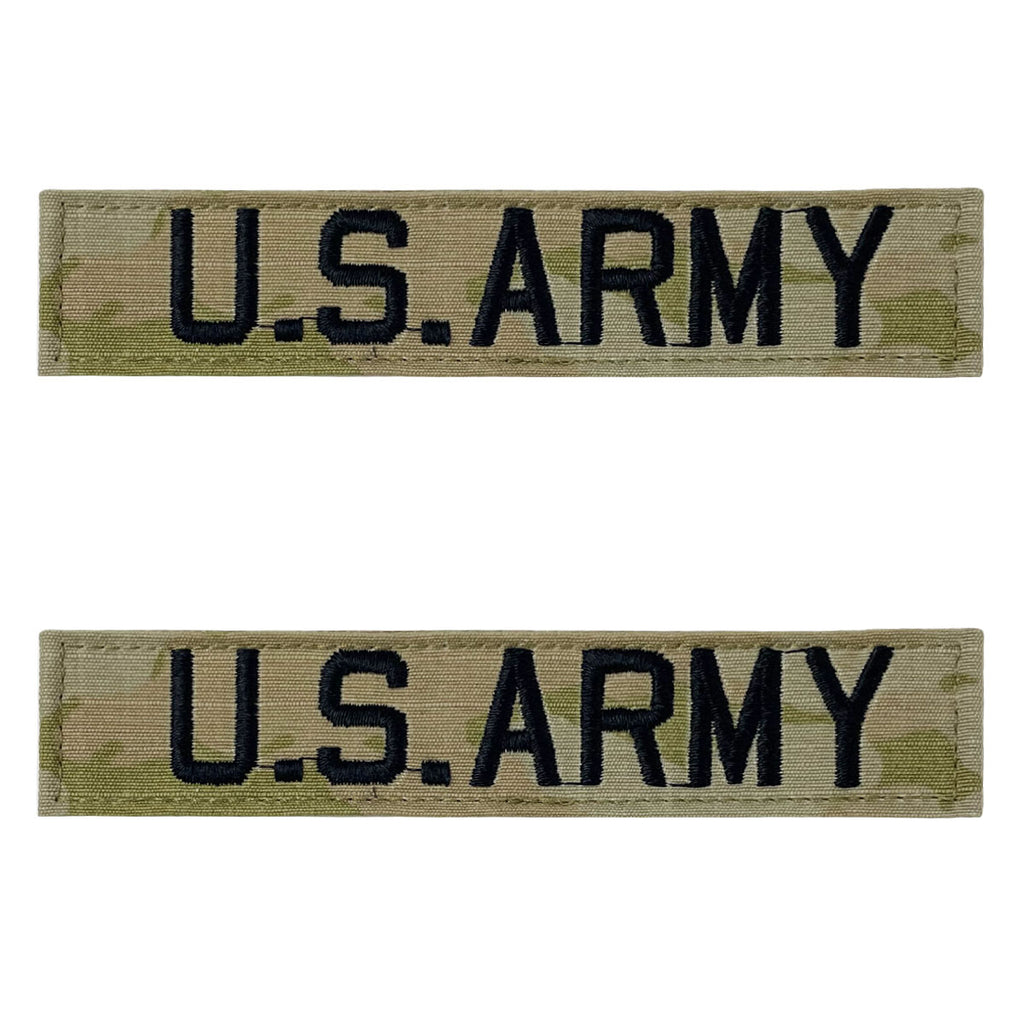 4 Piece Custom Army Name Tape & Rank Set OCP Flag w/ Hook Fastener Backing  - 3-Color OCP