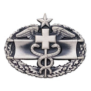 Army Dress Badge: Combat Medical Second Award - miniature, silver oxidized