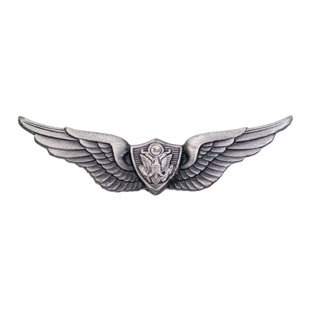 Army Dress Badge: Aircraft Crewman: Aircrew - miniature, silver oxidized