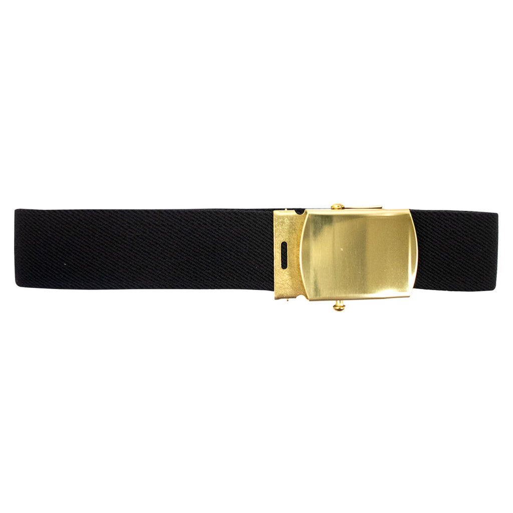 Brass Buckle Black Leather Belt