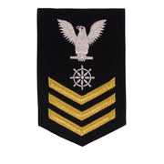 Navy E6 FEMALE Rating Badge: Quartermaster - New Serge for Jumper