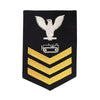 Navy E6 MALE Rating Badge: Equipment Operator - blue