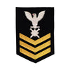 Navy E6 MALE Rating Badge: Explosive Ordnance - blue