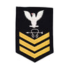 Navy E6 MALE Rating Badge: Sonar Technician - blue