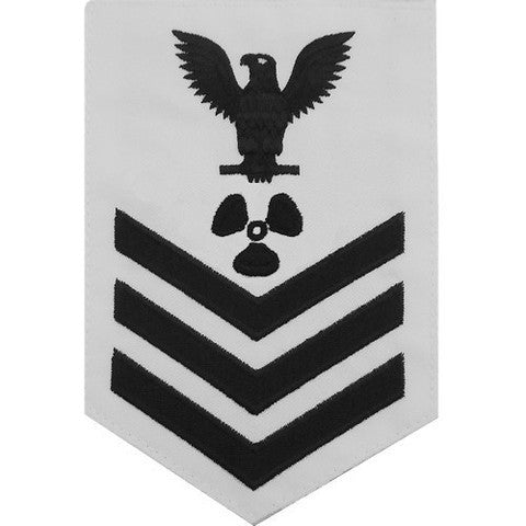 Navy E6 MALE Rating Badge: Machinist's Mate - white