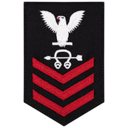 Navy E6 FEMALE Rating Badge: Sonar Tech - New Serge for Jumper