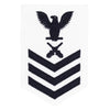 Navy E6 FEMALE Rating Badge: Gunners Mate - white