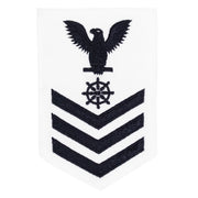 Navy E6 FEMALE Rating Badge: Quartermaster- white