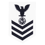 Navy E6 FEMALE Rating Badge: Religious Program Specialist  - white