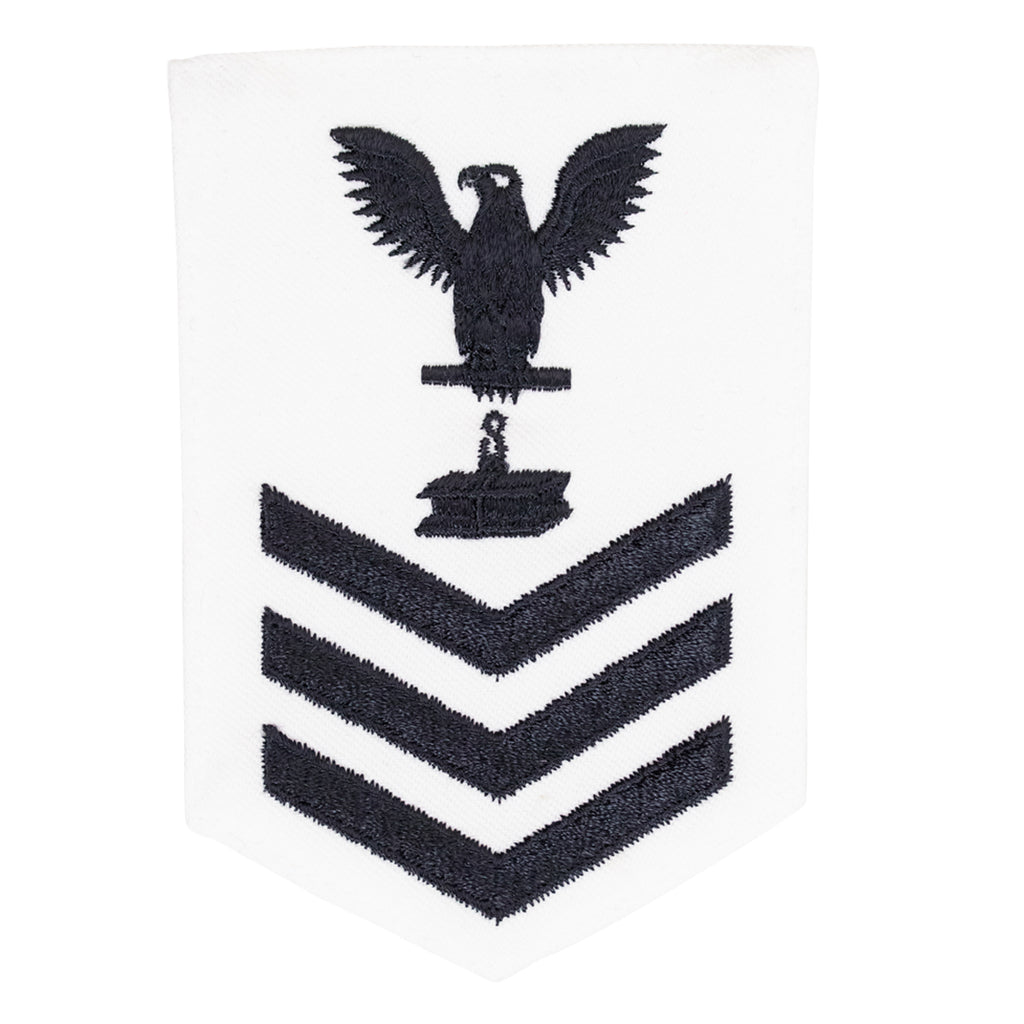 Navy E6 FEMALE Rating Badge: Steelworker - white CNT