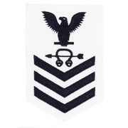 Navy E6 FEMALE Rating Badge: Sonarman - white