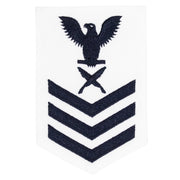 Navy E6 FEMALE Rating Badge: Yeoman - white