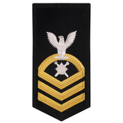 Navy E7 MALE Rating Badge: Explosive Ordnance Disposal - seaworthy gold on blue