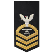 Navy E7 MALE Rating Badge: Fire Control Technician - seaworthy gold on blue