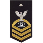 Navy E8 MALE Rating Badge: Culinary Specialist - seaworthy gold on blue