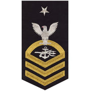 Navy E8 MALE Rating Badge: Special Warfare Operator - seaworthy gold on blue