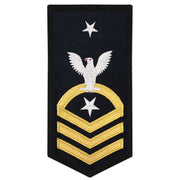 Navy E8 MALE Rating Badge: Command Senior Chief - seaworthy gold on blue