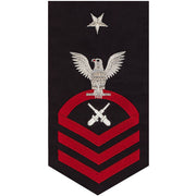 Navy E8 MALE Rating Badge: Gunner's Mate - seaworthy red on blue