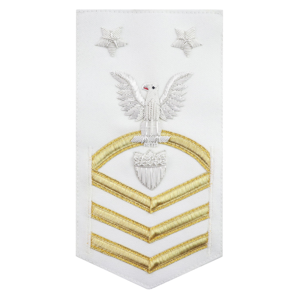 Coast Guard E9 Rating Badge:  Command Enlisted Advisor - WHITE