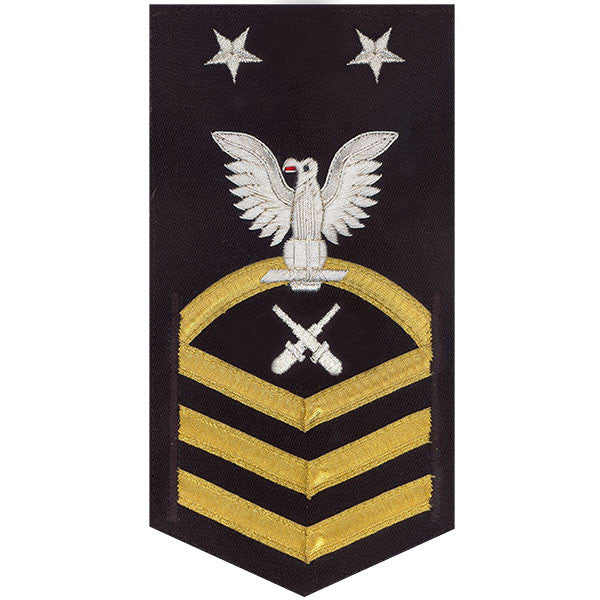 Navy E9 MALE Rating Badge: Gunner's Mate - vanchief on blue