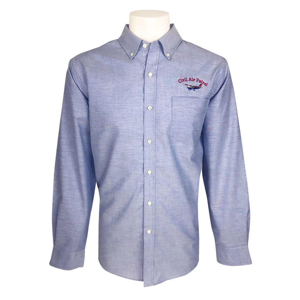 Civil Air Patrol Male Long Sleeve Oxford Blue Male Leisure Shirt ...